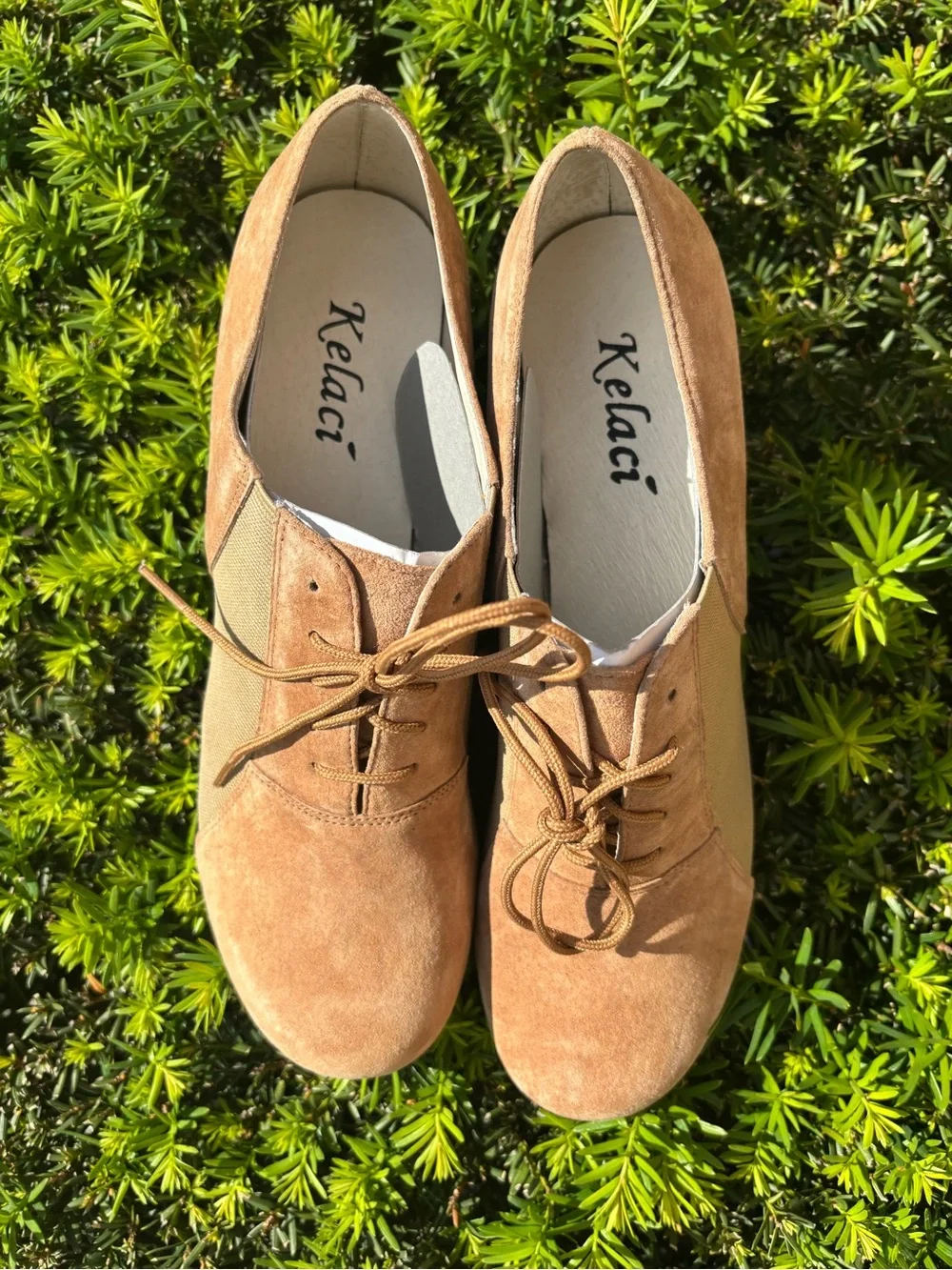Ke Laci Tan Suede Ballroom Dance Shoes Women’s Size 8.5 Latin SalsaPractice NWOB